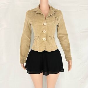 SO Women's Beige Corduroy Blazer Jacket